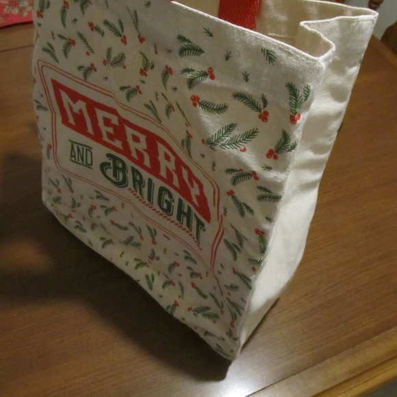 Merry and Bright Festive Canvas Tote Bag - Picture 11 of 12